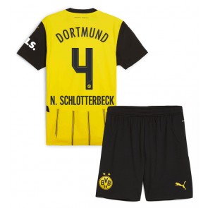 Billiga Borussia Dortmund Nico Schlotterbeck #4 Hemmatröja Barn 2024-25 Kortärmad (+ Korta byxor)